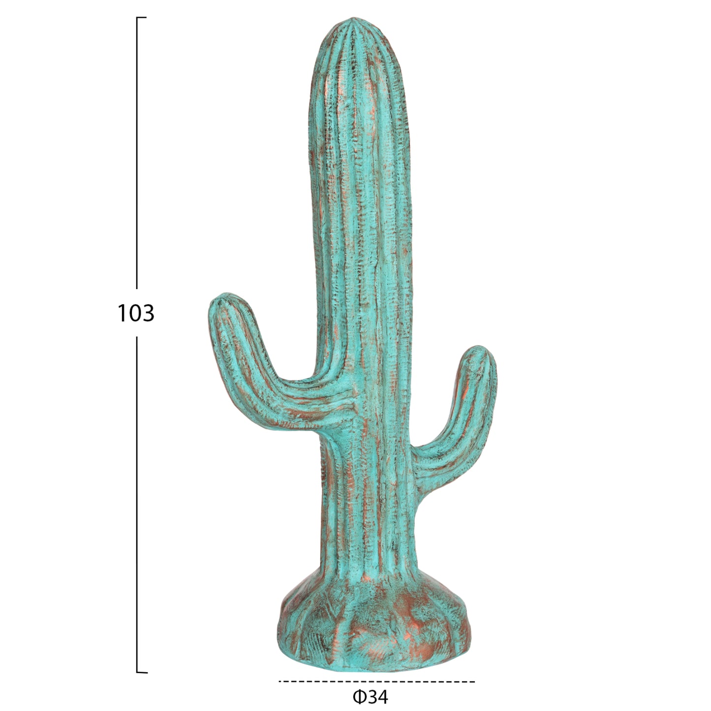 ΔΙΑΚΟΣΜΗΤΙΚΟΣ ΚΑΚΤΟΣ ΔΑΠΕΔΟΥ CACTUS ΓΥΨΟΣ ΣΕ ΤΙΡΚΟΥΑΖ 54x34x103