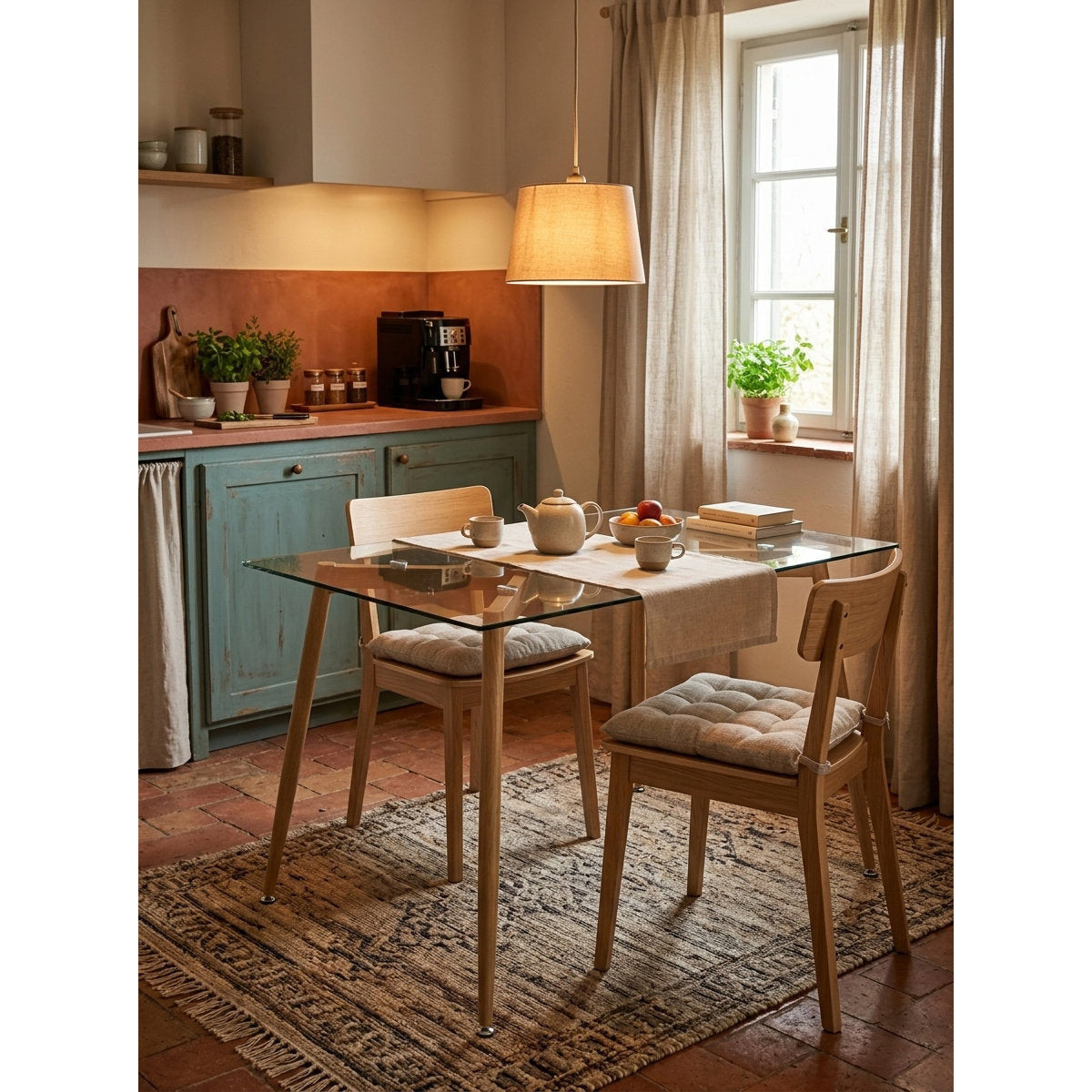 Τραπέζι Fiorino Glass 120x80x75