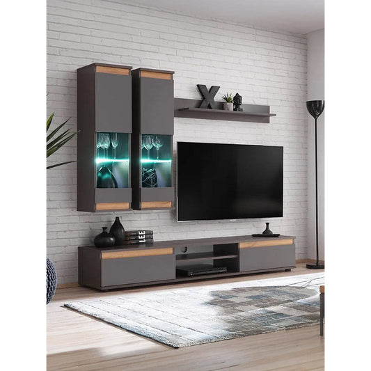 Σύνθετο Σαλονιού Musa Ανθρακί 175x37x150