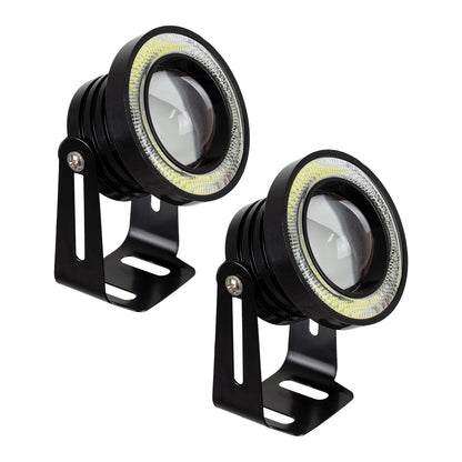 81634 Σετ Προβολάκια Ομίχλης Angel Eyes LED CREE COB 40W 6400lm 45° DC 12V Αδιάβροχα IP65 Ψυχρό Λευκό 6000K