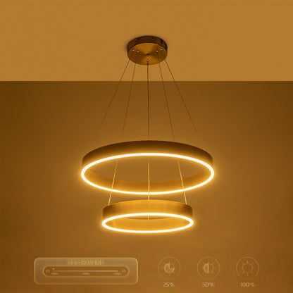 VENOM 61187-DECO Μοντέρνο Κρεμαστό Φωτιστικό Οροφής LED 75W 8818lm 120° AC 220-240V IP20 Ρυθμιζόμενο Λευκό CCT με Χειριστήριο από 2700K έως 6000K Dimmable - Lumileds SMD Chip - Χρυσό Βούρτσας - Μ60 x Π60 x Υ40