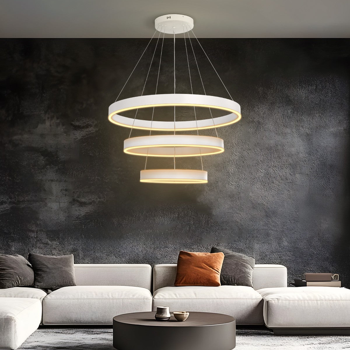 VENOM KLV-101-0200 Κρεμαστό Φωτιστικό Οροφής LED 120W 12000lm 120° AC 220-240V IP20 Ρυθμιζόμενο Λευκό CCT με Χειριστήριο από 2700K έως 6000K Dimmable - Lumileds SMD Chip - Λευκό Ματ - Μ80 x Π80 x Υ80