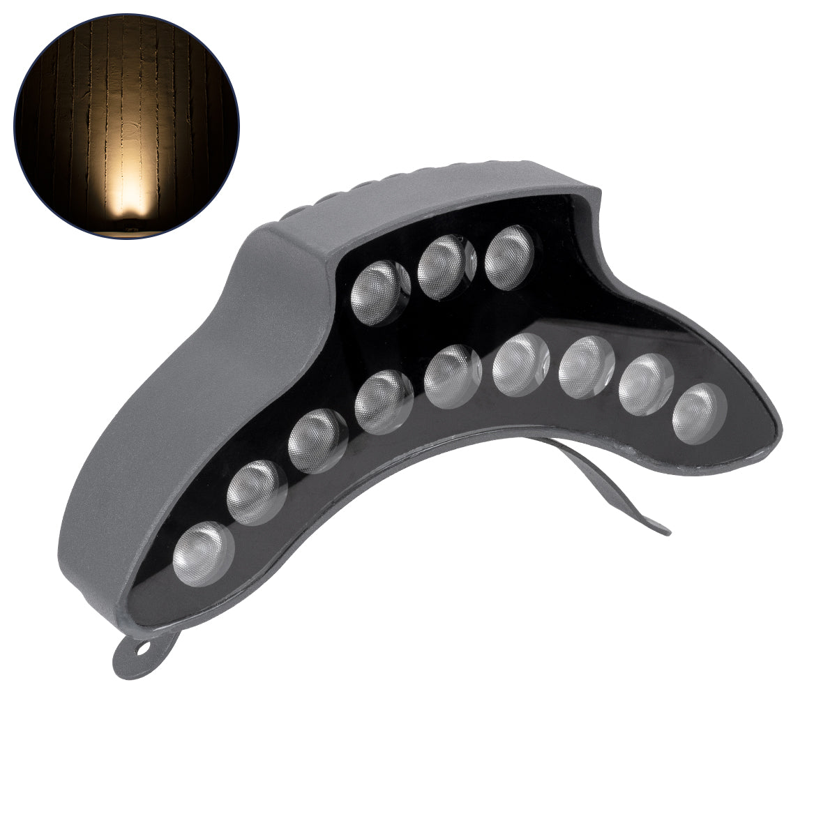 TREELIGHT-PINA 90683 Κυρτή Μπάρα Φωτισμού Wall Washer για Φυτά - Δέντρα LED 12W 1320lm 30° DC 24V Αδιάβροχο IP65 Θερμό Λευκό 2700K Dimmable - Γκρι Ανθρακί - Μ20.5 x Π5.5 x Υ12