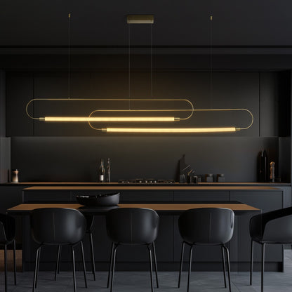 GLOW KLV-101-0178 Κρεμαστό Φωτιστικό Οροφής LED 28W 2800lm 360° AC 220-240V IP20 Ρυθμιζόμενο Λευκό CCT με Χειριστήριο από 2700K έως 6000K Dimmable - Lumileds SMD Chip - Χρυσό Πλατίνα - Μ167 x Π7 x Υ24