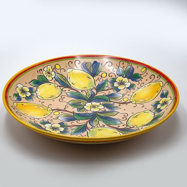 ΔΙΑΚΟΣΜΗΤΙΚΗ ΠΙΑΤΕΛΑ ΚΕΡΑΜΙΚΗ ΜΠΕΖ ΜΕ ΛΕΜΟΝΙΑ 36.3x36.3x6