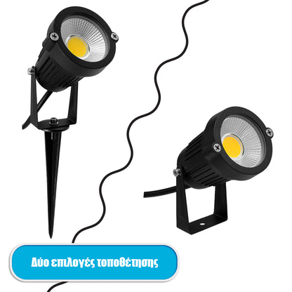TREECOBO 75583 Φωτιστικό Σποτ για Φυτά - Δέντρα με Βάση Κήπου / Καρφωτό LED 10W 1100lm 35° DC 12-24V Αδιάβροχο IP67 Θερμό Λευκό 2700K Dimmable - Bridgelux COB Chip - Μαύρο - Μ6 x Π6 x Υ12.5