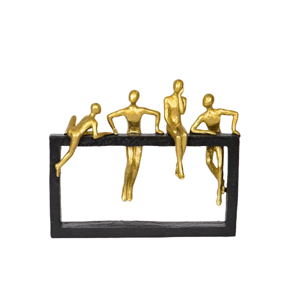 ΔΙΑΚΟΣΜΗΤΙΚΟ ΓΛΥΠΤΟ ΑΝΘΡΩΠΟΙ & ΠΛΑΙΣΙΟ ΜΑΥΡΟ & ΧΡΥΣΟ 31x10x10