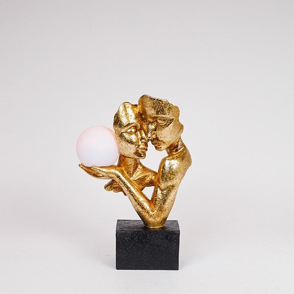 ΔΙΑΚΟΣΜΗΤΙΚΟ ΜΕ LED ΖΕΥΓΑΡΙ ΠΟΛΥΡΕΖΙΝ ΧΡΥΣΟ-ΜΑΥΡΟ 21x9.5x31.5