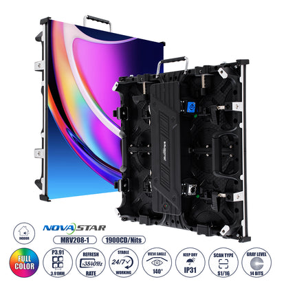 NEOWALL 41000 Οθόνη Video Wall P3.91 Καμπίνα 50x50cm LED 180W 3840Hz 16384 Dots ≥1900cd/㎡ Nits AC 220-240V Εσωτερικού Χώρου IP31 Full Color S1/16 14Bits - Κάρτα NovaStar MRV208-1 - Προστατευτικά Γωνιών - Kinglight SMD2121 & CZCL Driver - Μ50 x Π8.5 x Υ50