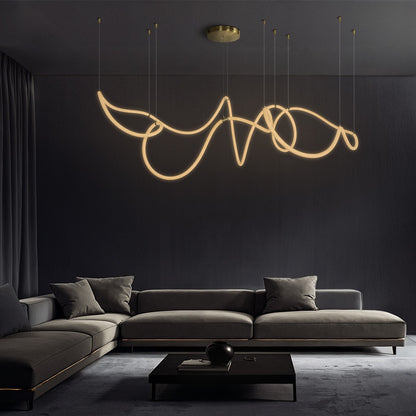 GLOW KLV-101-0158 Pendant LED Ceiling Light 105W 10500lm 360° AC 220-240V IP20 Adjustable White CCT with Remote Control from 2700K to 6000K Dimmable - Lumileds SMD Chip - Gold Platinum - L180 x W180 x H110