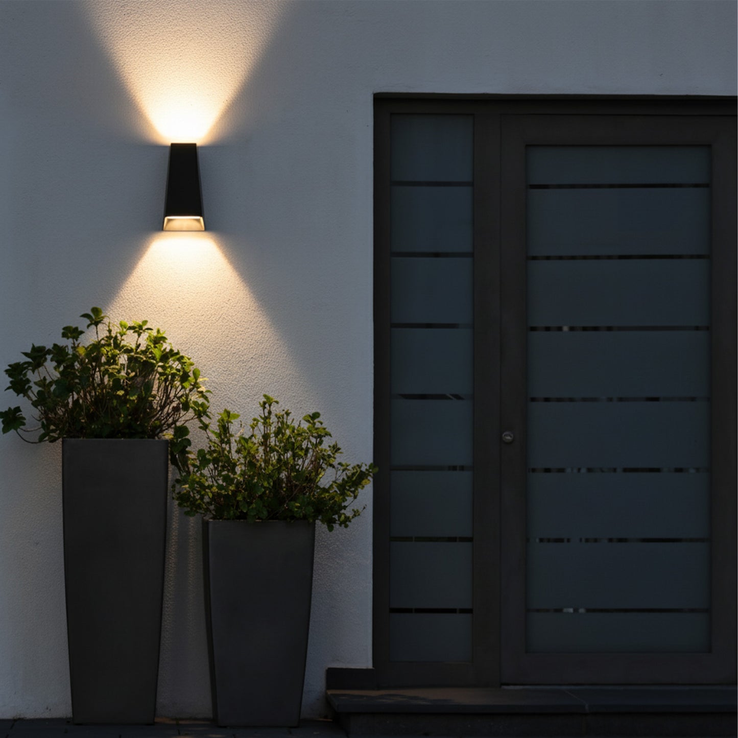 FLUX KLV-101-0119 Φωτιστικό Τοίχου / Απλίκα LED 6W 750lm 30° AC 220-240V Αδιάβροχο IP65 Θερμό Λευκό 2700K - Bridgelux COB Chip & TÜV SÜD Driver - Μαύρο Ματ - Μ5 x Π8.5 x Υ17