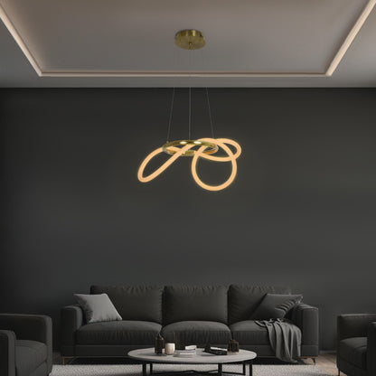 GLOW KLV-101-0161 Κρεμαστό Φωτιστικό Οροφής LED 30W 3000lm 360° AC 220-240V IP20 Ρυθμιζόμενο Λευκό CCT με Χειριστήριο από 2700K έως 6000K Dimmable - Lumileds SMD Chip - Χρυσό Πλατίνα - Μ40 x Π40 x Υ30