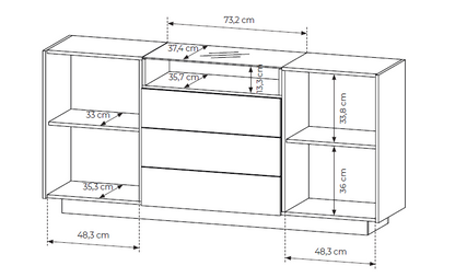 Μπουφές Hori III Μπεζ Ανοιχτό 176.4x39.5x83