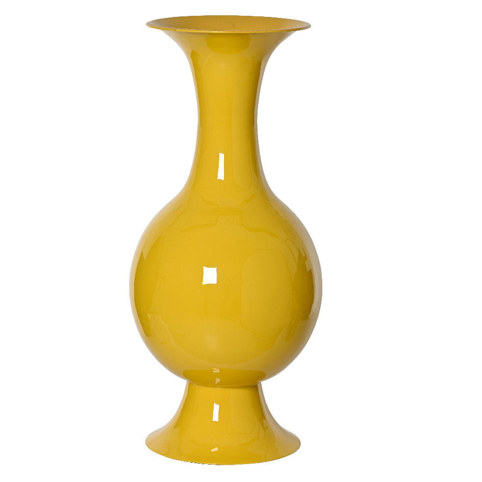 Μεταλλικό Βάζο Κίτρινο 39x39x77