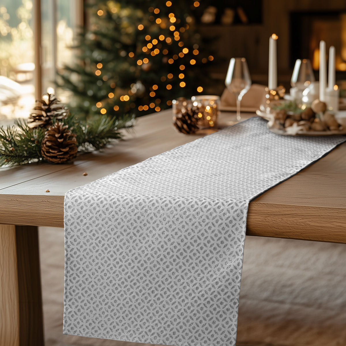 Ράννερ Ζακάρ Εκρού-Ασημί 40x150εκ