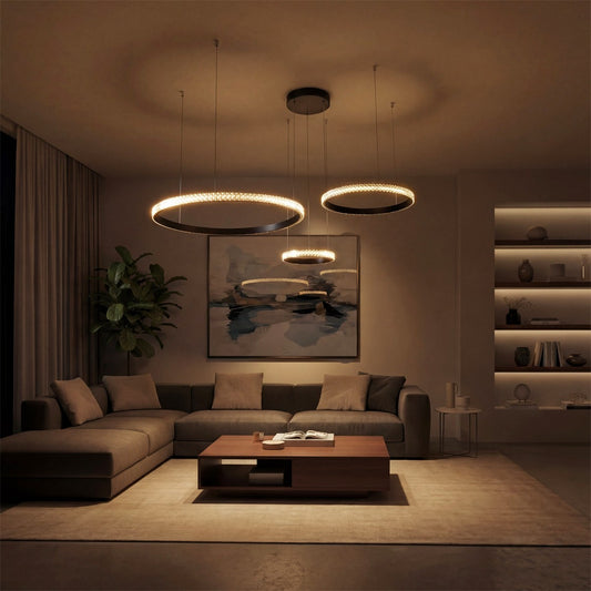DIAMOND KLV-101-0243 Κρεμαστό Φωτιστικό Οροφής LED 100W 10000lm 180° AC 220-240V IP20 Ρυθμιζόμενο Λευκό CCT με Χειριστήριο από 2700K έως 6000K Dimmable - Lumileds SMD Chip - Μαύρο Ματ - Μ110 x Π110 x Υ60