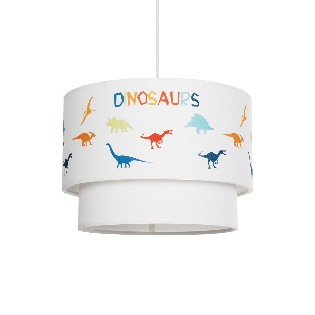 DINO 204-0006 Παιδικό Κρεμαστό Φωτιστικό Οροφής με Ντουί 1 x E27 AC 220-240V IP20 - Πολύχρωμο - Μ30 x Π30 x Υ24