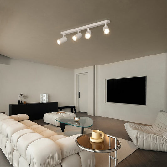 SPOTA KLV-101-0141 Κινούμενο Φωτιστικό Σποτ Οροφής για 4 Λάμπες MR16 με Ντουί GU10 AC 220-240V IP20 - Λευκό Ματ - Μ64 x Π6 x Υ14