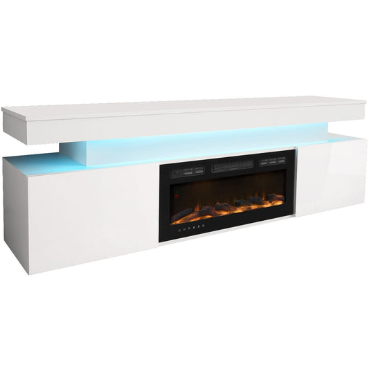 Έπιπλο Τηλεόρασης Glossa 2D 190 Plus Λευκό Γυαλιστερό 190x41x59