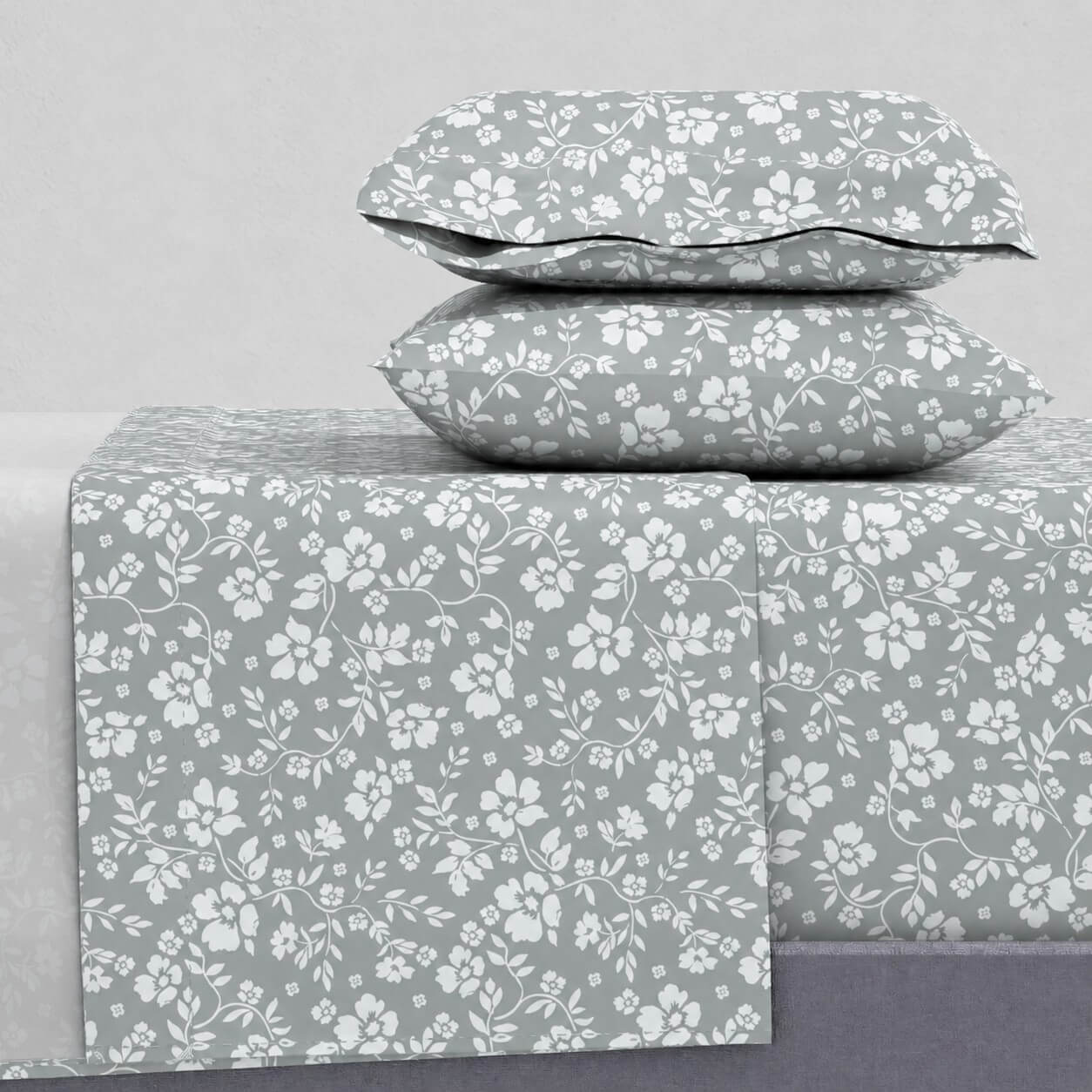 Σεντόνια King Size Σετ 2 x 2.60x2.80εκ + 2 x 52x72εκ Emily Grey