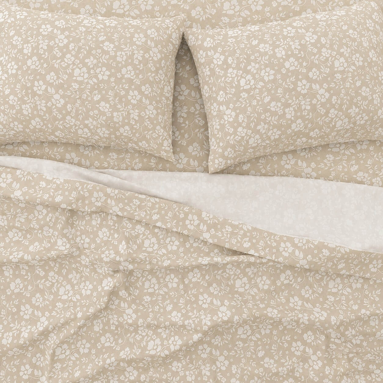 Σεντόνια King Size Σετ 2 x 2.60x2.80εκ + 2 x 52x72εκ Emily Beige