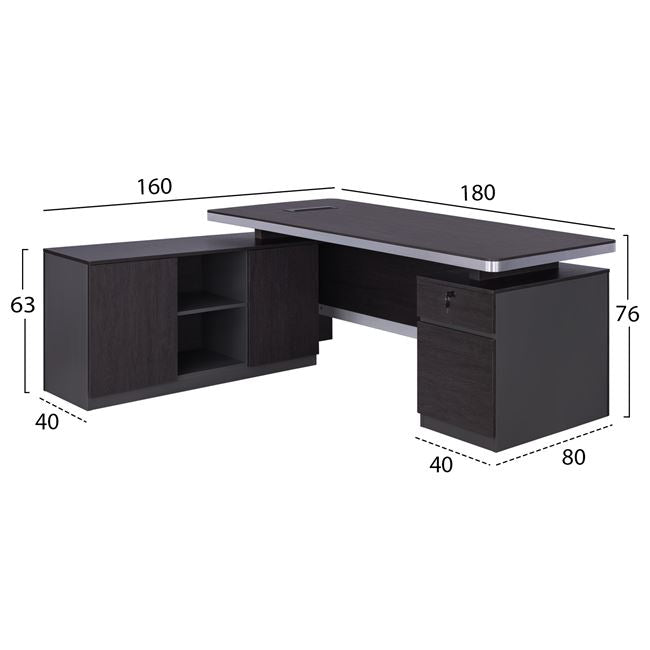 ΕΠΑΓΓΕΛΜΑΤΙΚΟ ΓΡΑΦΕΙΟ ΑΡΙΣΤΕΡΗ ΓΩΝΙΑ ROSEWOOD 180x160x76