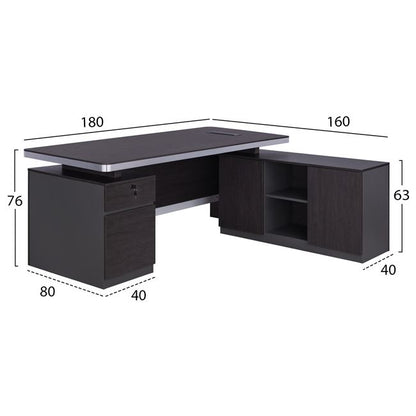 ΕΠΑΓΓΕΛΜΑΤΙΚΟ ΓΡΑΦΕΙΟ ΔΕΞΙΑ ΓΩΝΙΑ ROSEWOOD 180x160x76