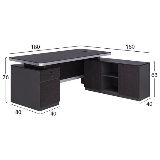 ΕΠΑΓΓΕΛΜΑΤΙΚΟ ΓΡΑΦΕΙΟ ΔΕΞΙΑ ΓΩΝΙΑ ROSEWOOD 180x160x76