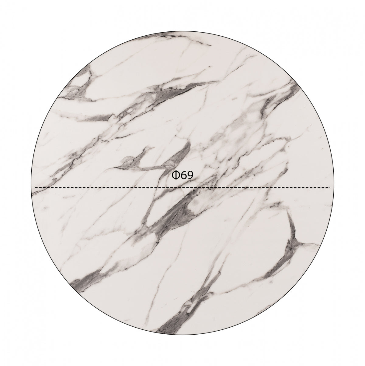 ΕΠΙΦΑΝΕΙΑ ΤΡΑΠΕΖΙΟΥ HPL MARBLE WHITE GREY Φ69εκ
