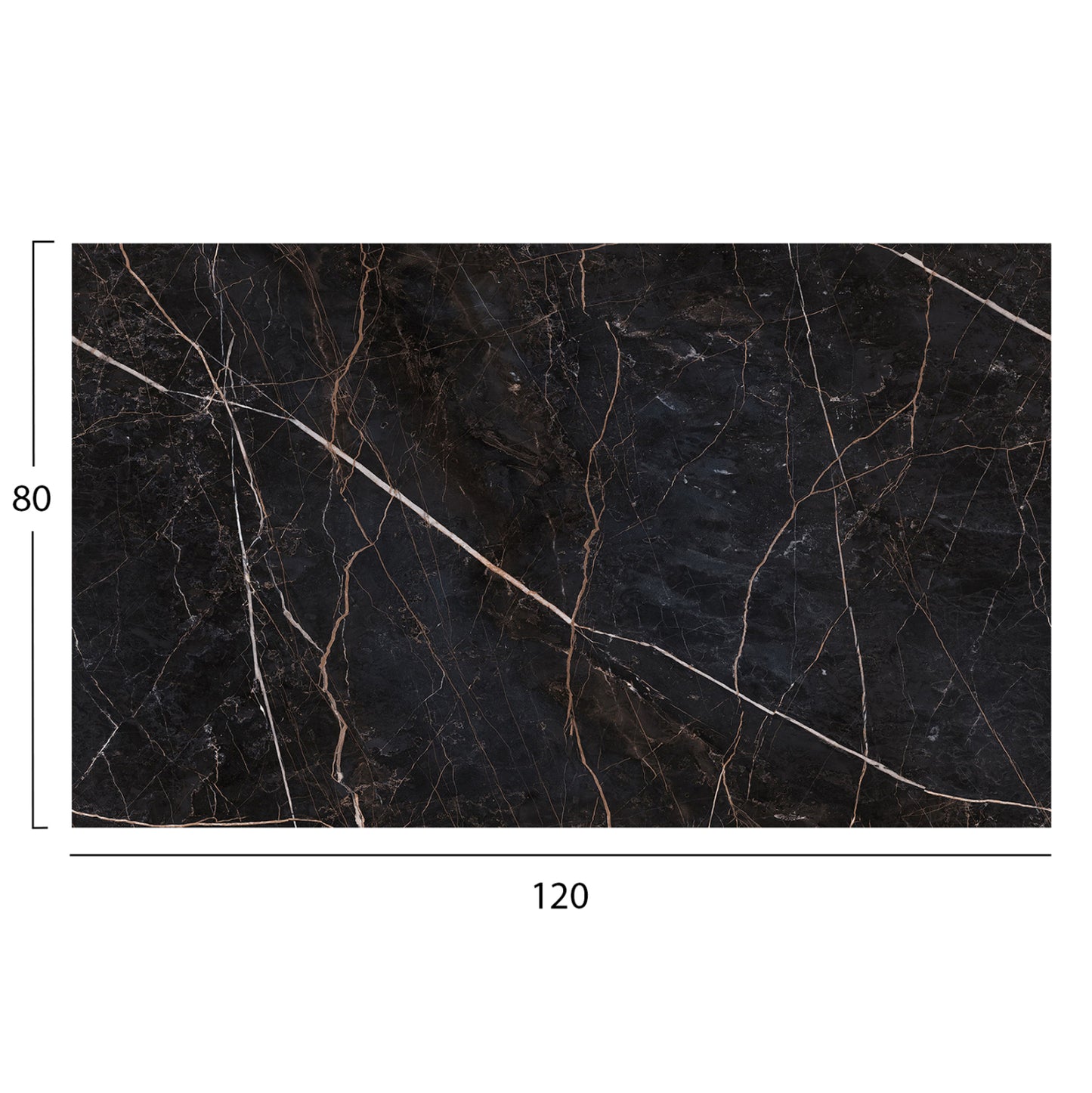 ΕΠΙΦΑΝΕΙΑ ΤΡΑΠΕΖΙΟΥ HPL ΟΡΘΟΓΩΝΙΑ BLACK MARBLE 120x80εκ