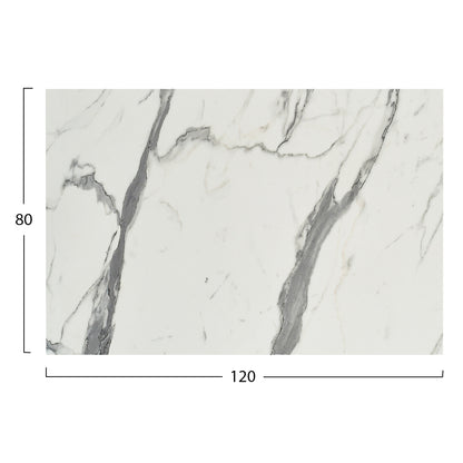 HPL TABLE TOP RECTANGULAR WHITE MARBLE 120x80cm