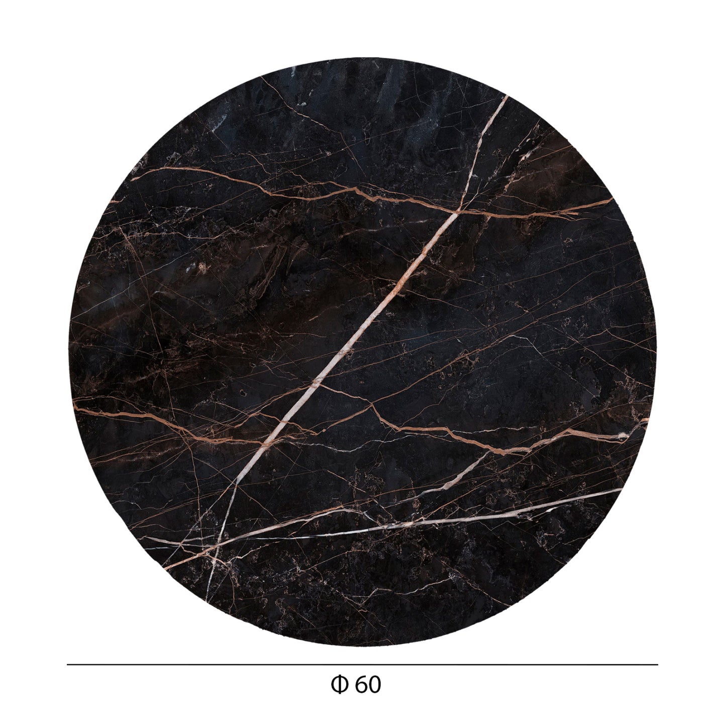 ΕΠΙΦΑΝΕΙΑ ΤΡΑΠΕΖΙΟΥ HPL ΣΤΡΟΓΓΥΛΗ BLACK MARBLE Φ60εκ