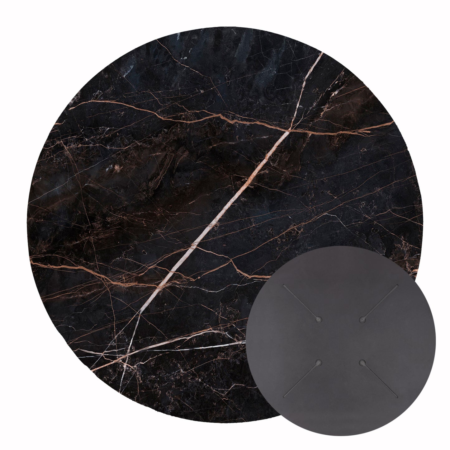 ΕΠΙΦΑΝΕΙΑ ΤΡΑΠΕΖΙΟΥ HPL ΣΤΡΟΓΓΥΛΗ BLACK MARBLE Φ60εκ