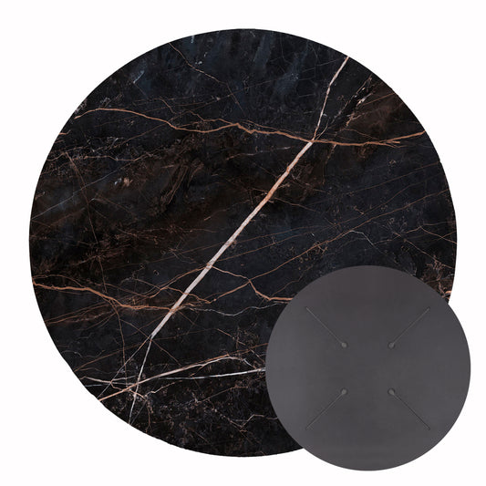 ROUND HPL TABLETOP BLACK MARBLE Ø60cm