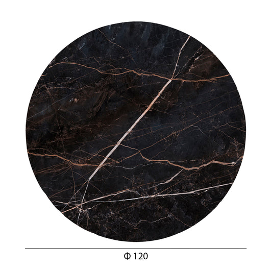 HPL TABLETOP ROUND BLACK MARBLE Φ120cm