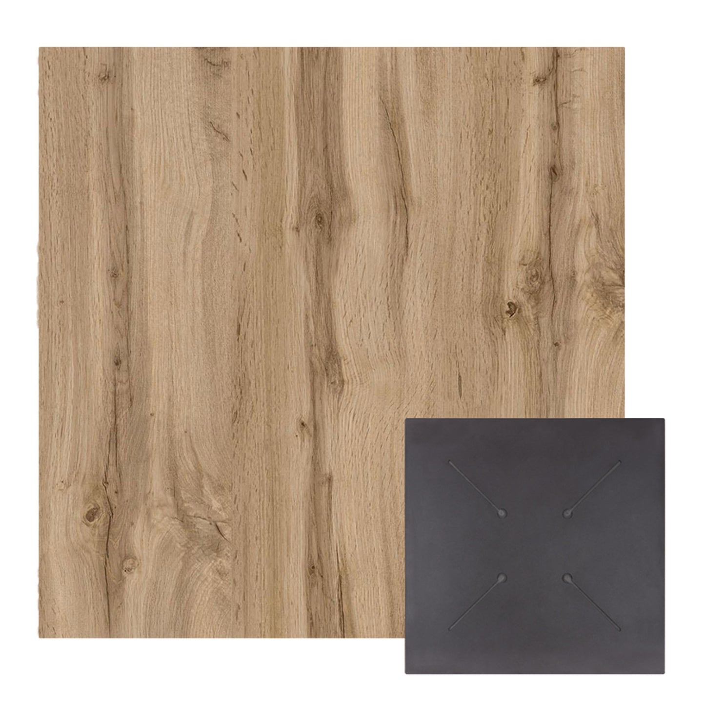 HPL TABLE TOP SQUARE OAK EFFECT 60x60cm