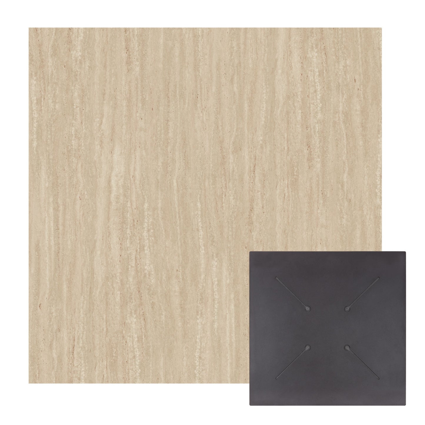 HPL TABLE TOP SQUARE TRAVERTINE 70x70cm