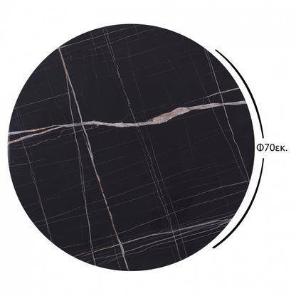 WERZALIT TABLETOP BLACK MARBLE 741 Ø70x2.5