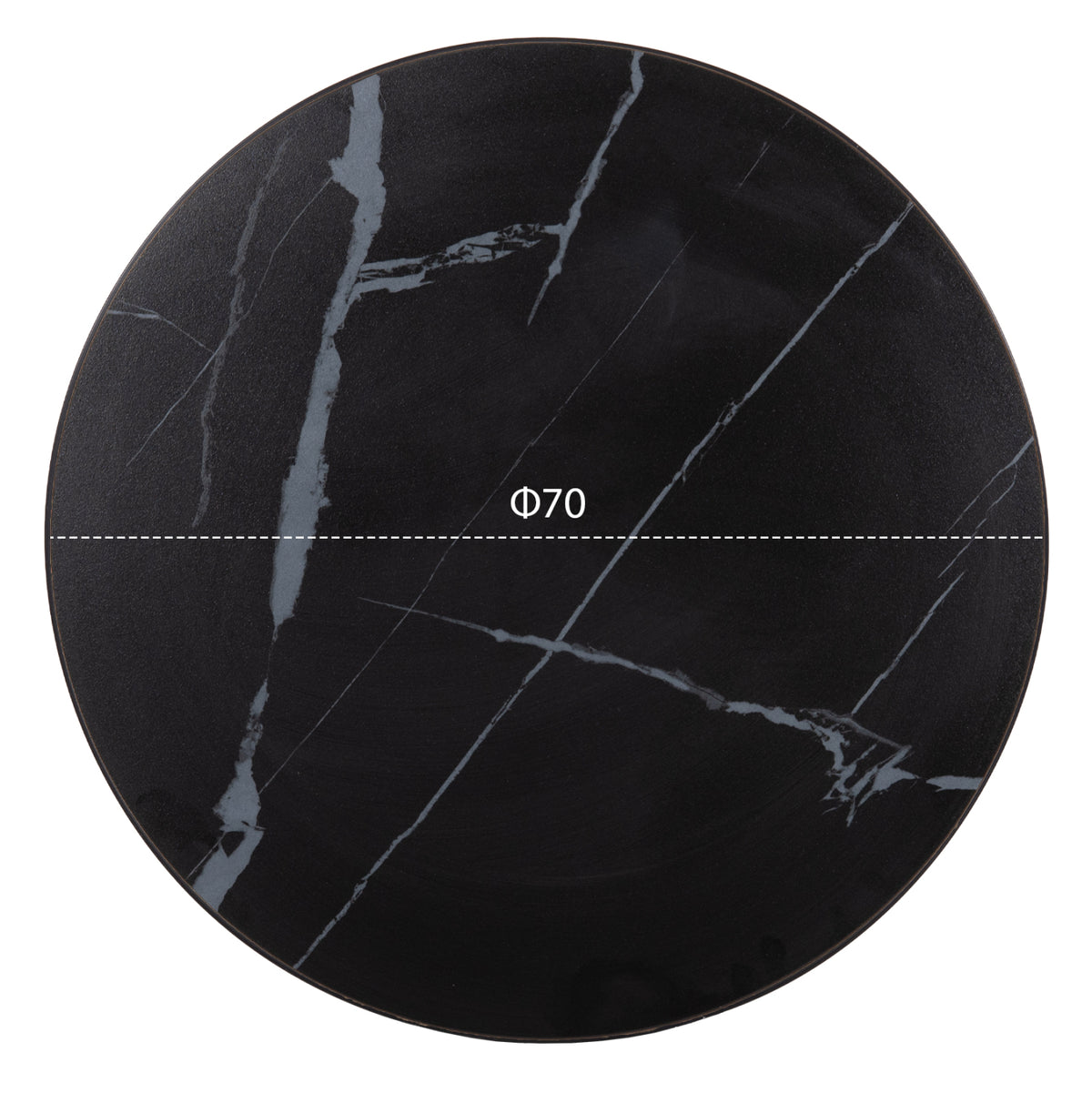SINTERED STONE TABLE TOP WITH BLACK ALU FRAME D70cm