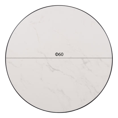 SINTERED STONE TABLETOP WITH BLACK ALU FRAME Ø60cm