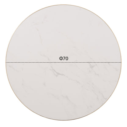 SINTERED STONE TABLETOP WITH GOLD ALUMINUM FRAME D70CM