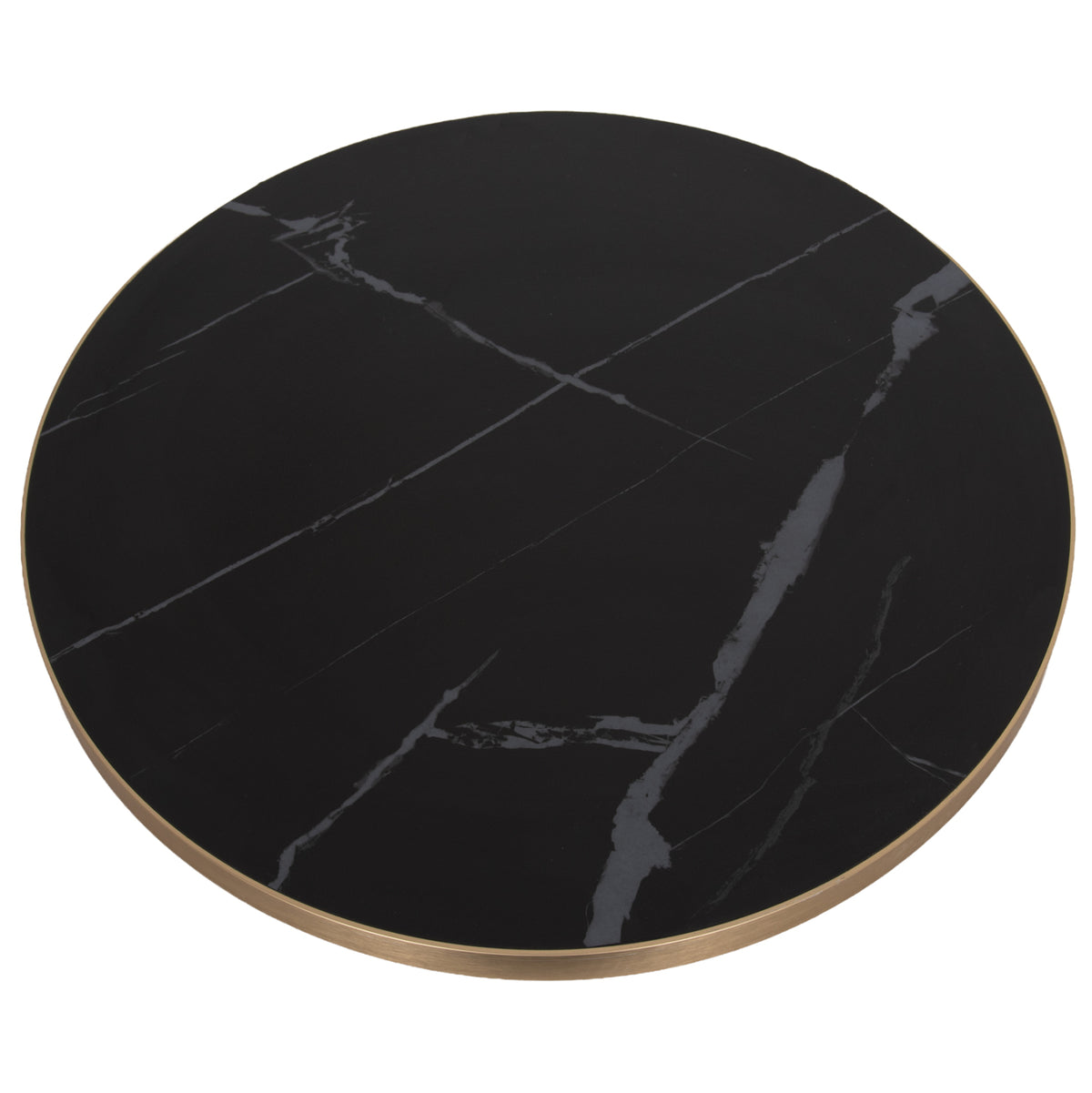 SINTERED STONE TABLETOP WITH GOLD ALU FRAME Φ60cm
