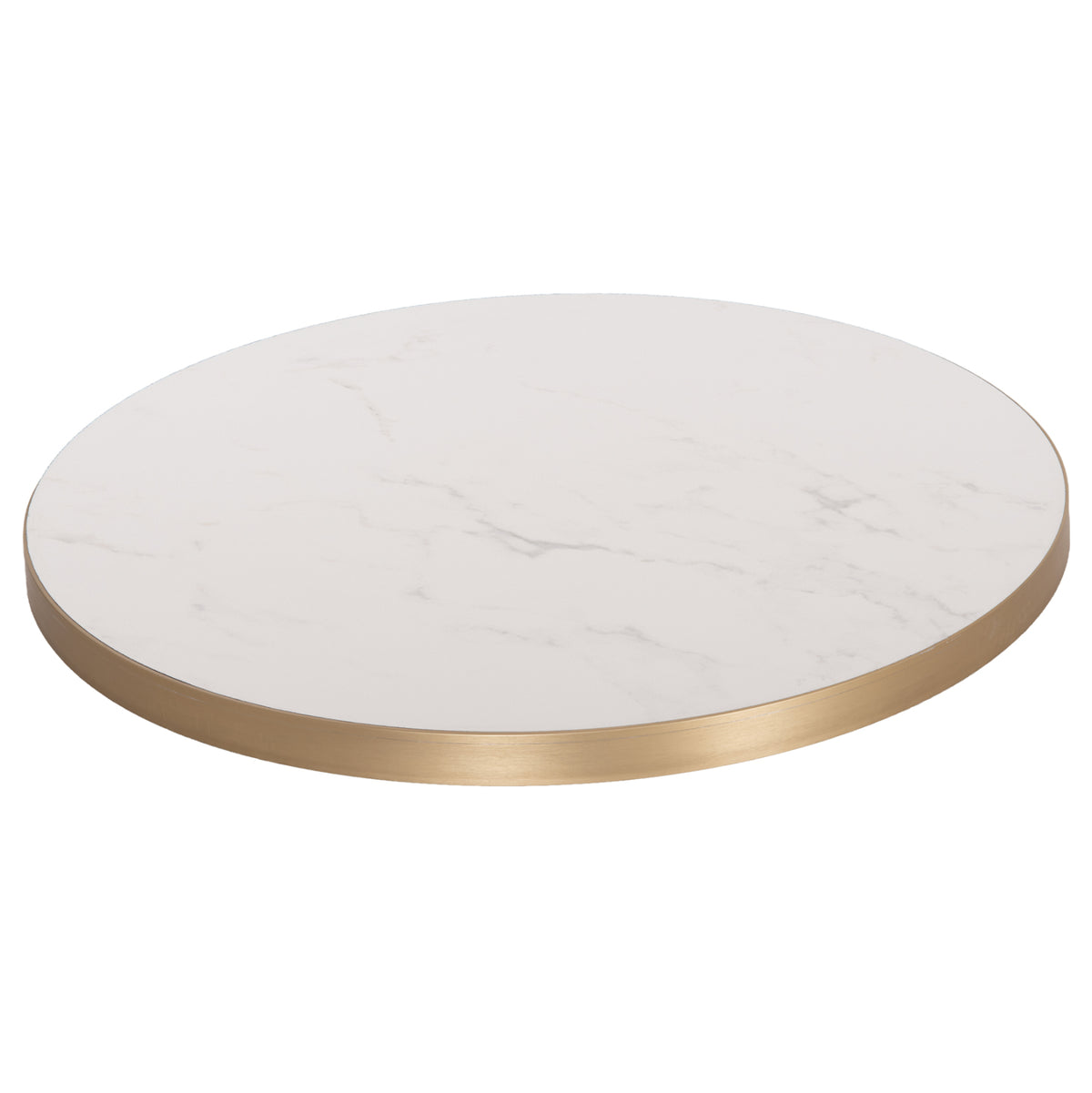 SINTERED STONE TABLETOP WITH GOLD ALUMINUM FRAME D70CM