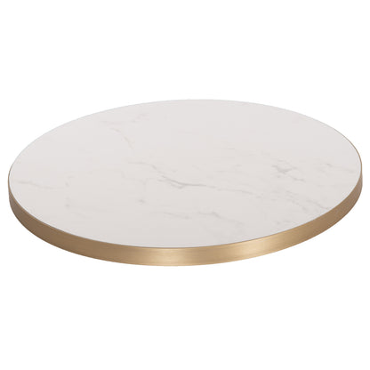 SINTERED STONE TABLETOP WITH GOLD ALUMINUM FRAME D70CM