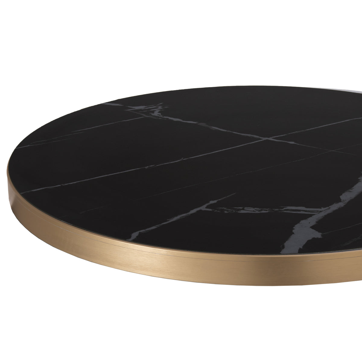 SINTERED STONE TABLETOP WITH GOLD ALU FRAME Φ60cm