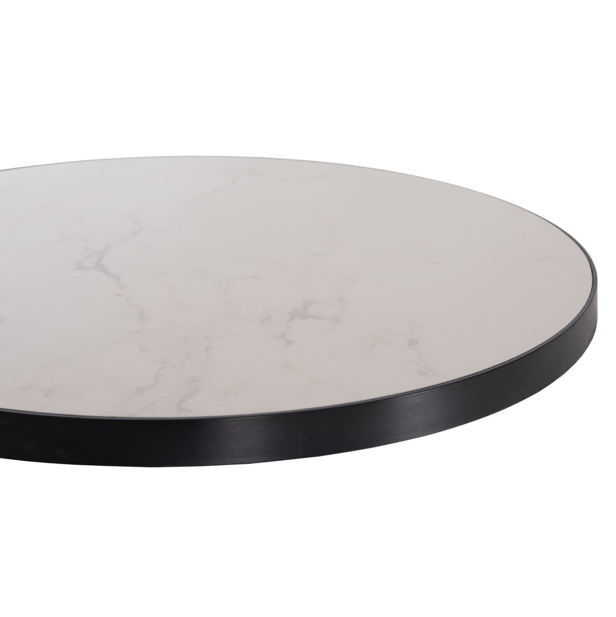SINTERED STONE TABLETOP WITH BLACK ALU FRAME Ø60cm