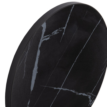 SINTERED STONE TABLE TOP WITH BLACK ALU FRAME D70cm