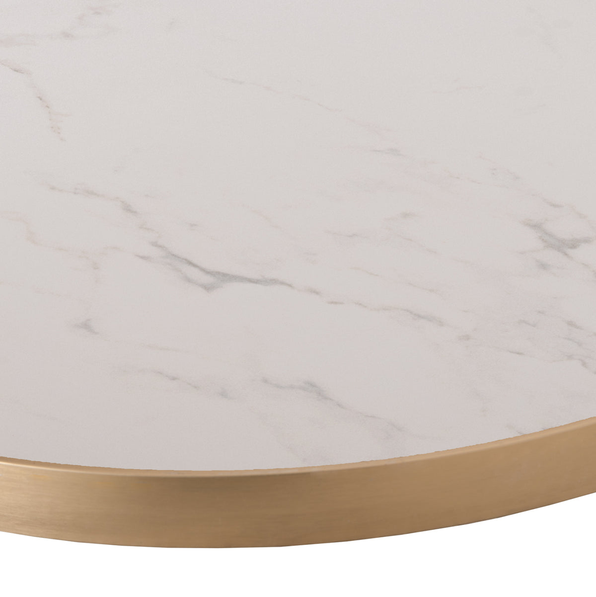 SINTERED STONE TABLETOP WITH GOLD ALUMINUM FRAME D70CM