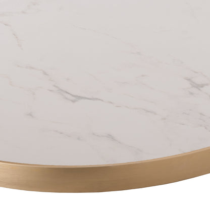 SINTERED STONE TABLETOP WITH GOLD ALUMINUM FRAME D70CM