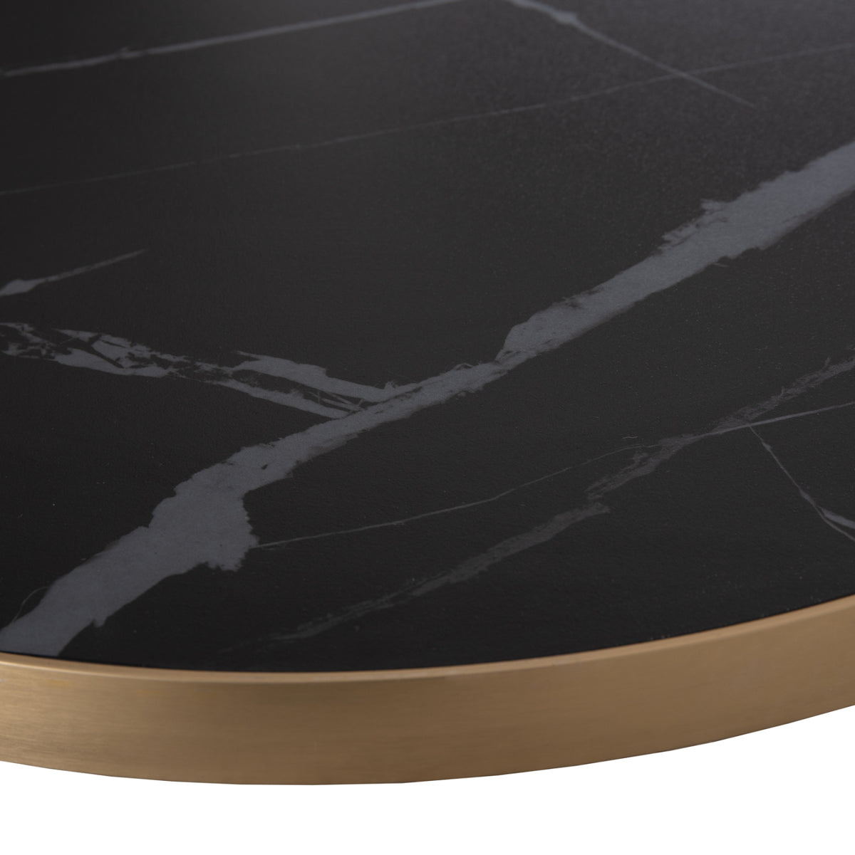 SINTERED STONE TABLETOP WITH GOLD ALU FRAME Φ60cm